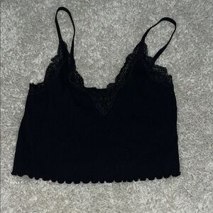 Black Cropped Tank Top